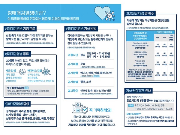 의정부시 보건소 성매개감염병 무료검진 실시